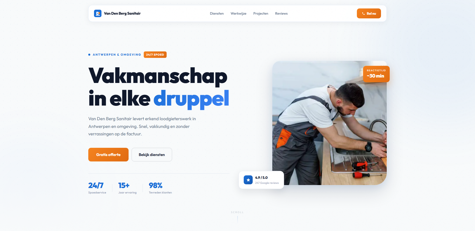 Van Den Berg Sanitair website preview
